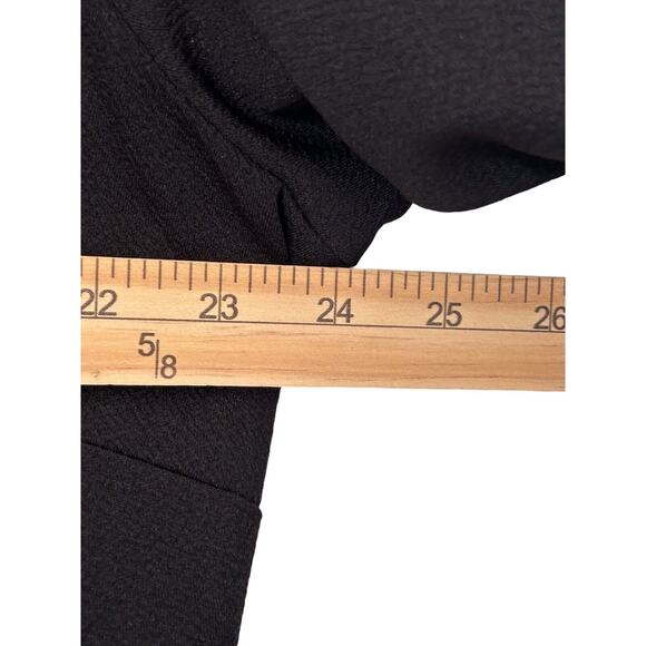 Ashley Stewart Top 22/24 Black Triple Ruffle Peplum Stretch Knit Long Sleeve - Picture 9 of 11